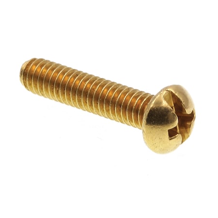 Prime-Line Machine Screw, Round Head, Phil/Sltd Comb Drive No. 8-32 X 3/4in Solid Brass 100PK 9003590